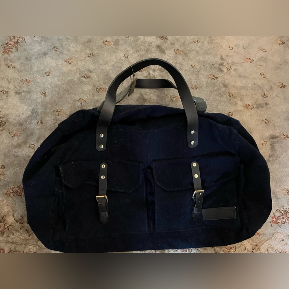 Rag & bone navy velvet duffel bag